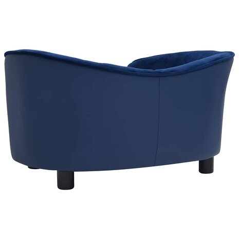 Hondenbank 69x49x40 cm pluche en kunstleer blauw 6