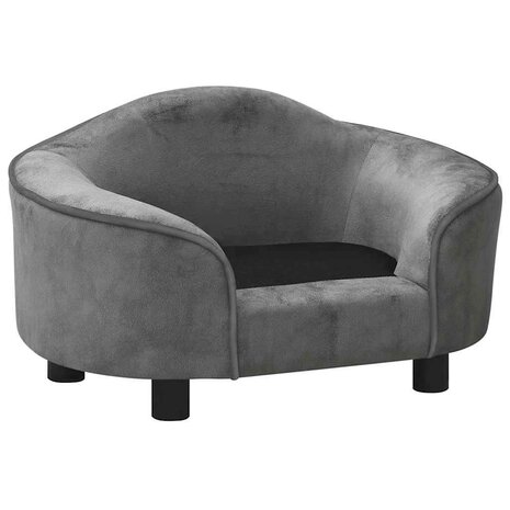 Hondenbank 67x47x36 cm pluche grijs 3