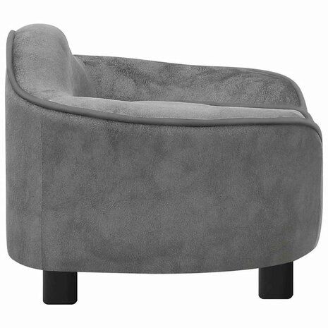 Hondenbank 67x47x36 cm pluche grijs 4