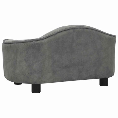 Hondenbank 67x47x36 cm pluche grijs 5