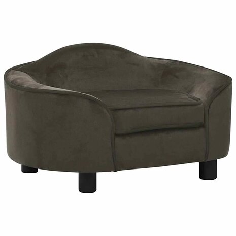Hondenbank 67x47x36 cm pluche donkergrijs 1