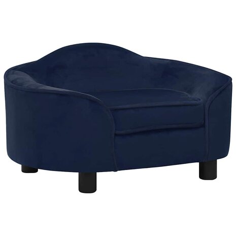Hondenbank 67x47x36 cm pluche blauw 1