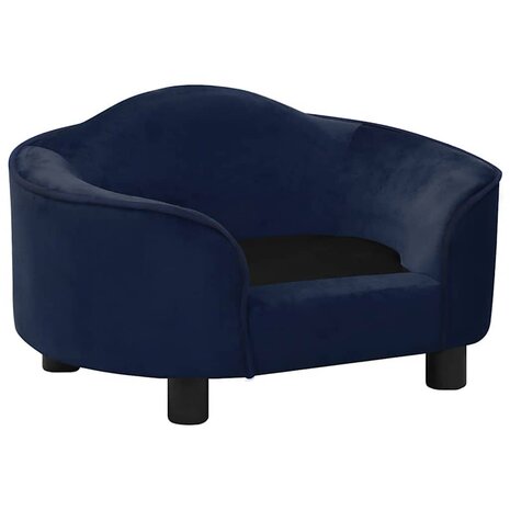 Hondenbank 67x47x36 cm pluche blauw 3