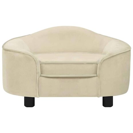 Hondenbank 67x47x36 cm pluche crèmekleurig 3
