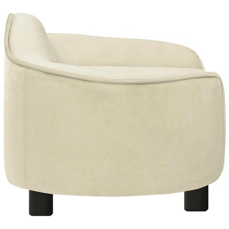 Hondenbank 67x47x36 cm pluche crèmekleurig 4
