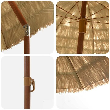 Strandparasol Bruin Ø 206 x 209.5 cm Staal 2