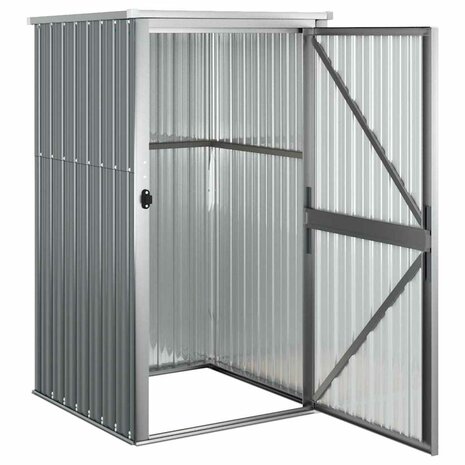 Tuinschuur 88x89x161 cm gegalvaniseerd staal grijs 4