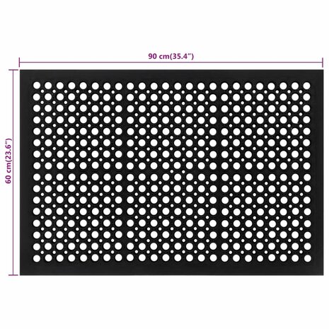Deurmat rechthoekig 60x90 cm rubber 6