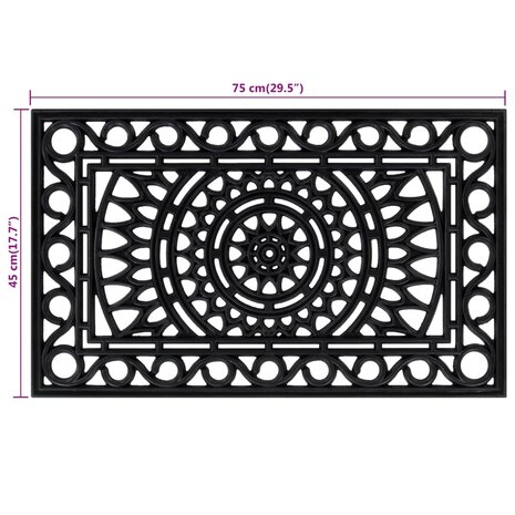 Deurmat rechthoekig 45x75 cm rubber 5
