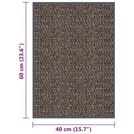 Deurmat getuft 40x60 cm donkerbruin 5