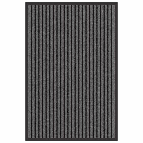 Deurmat Striped Zwart en Grijs 60 x 90 cm Polypropyleen, PVC 2