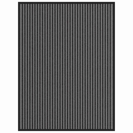 Deurmat Striped Zwart en Grijs 80 x 120 cm Polypropyleen, PVC 2