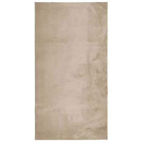 Vloerkleed HUARTE laagpolig zacht wasbaar 60x110 cm zandkleurig 2