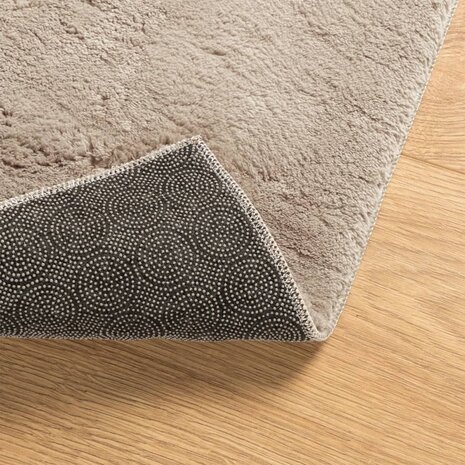 Vloerkleed HUARTE laagpolig zacht wasbaar 60x110 cm zandkleurig 5
