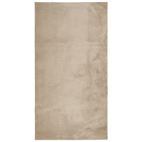 Vloerkleed HUARTE laagpolig zacht wasbaar 80x150 cm zandkleurig 2