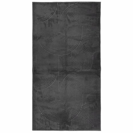 Vloerkleed IZA laagpolig Scandinavisch 80x150 cm antraciet 2