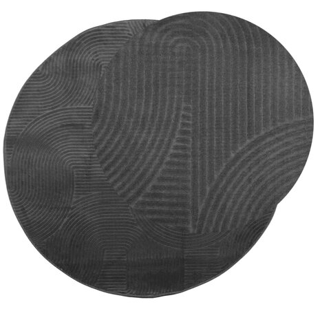 Vloerkleed IZA laagpolig Scandinavisch Ø 120 cm antraciet 3