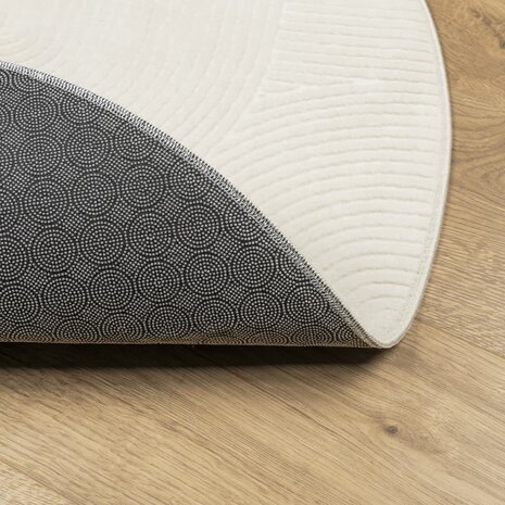 Vloerkleed IZA laagpolig Scandinavisch Ø 120 cm crèmekleurig 5