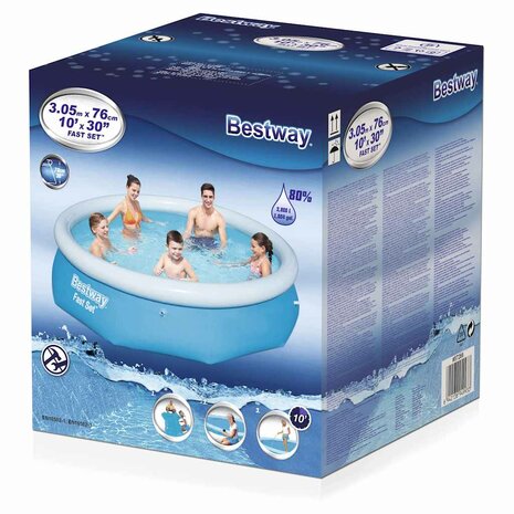 Bestway Zwembad Fast Set opblaasbaar rond 305x76 cm 57266 3