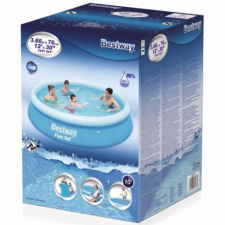 Bestway Zwembad Fast Set opblaasbaar rond 366x76 cm 57273 3