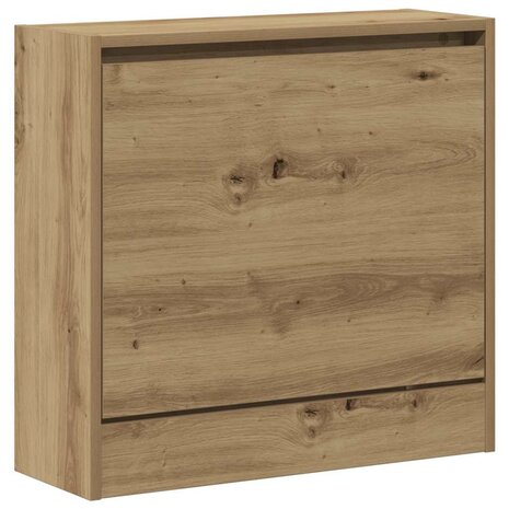 Schoenenkast met opslag artisanaal eikenkleurig 60 x 21 x 57 cm 2