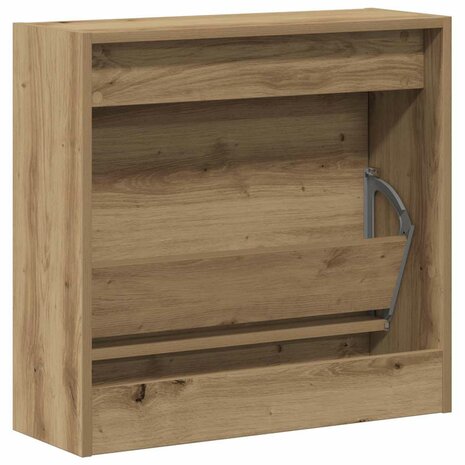 Schoenenkast met opslag artisanaal eikenkleurig 60 x 21 x 57 cm 6