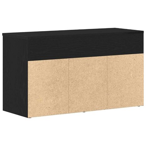 Schoenenbank met plank Zwart eiken 80 x 30 x 45 cm Bewerkt hout 6