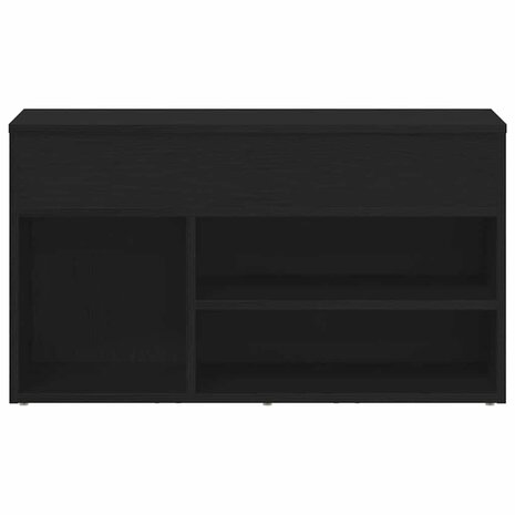 Schoenenbank met plank Zwart eiken 80 x 30 x 45 cm Bewerkt hout 7