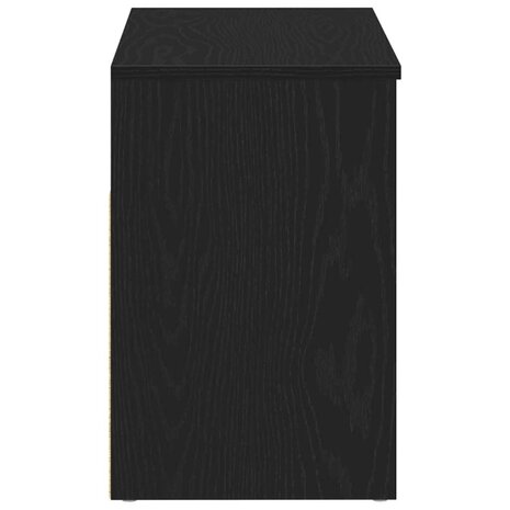 Schoenenbank met plank Zwart eiken 80 x 30 x 45 cm Bewerkt hout 8