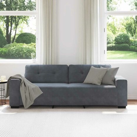 3-zitsbank donkergrijs 180 cm fluweel 3