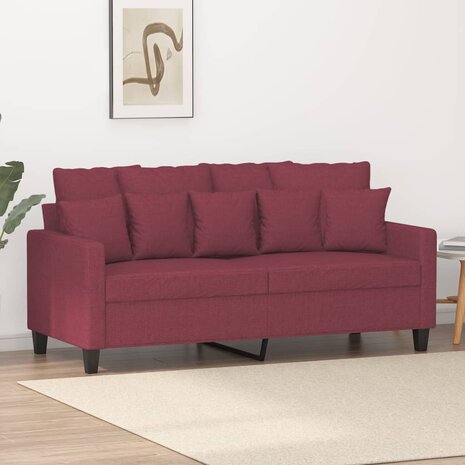 Tweezitsbank 140 cm stof wijnrood 1