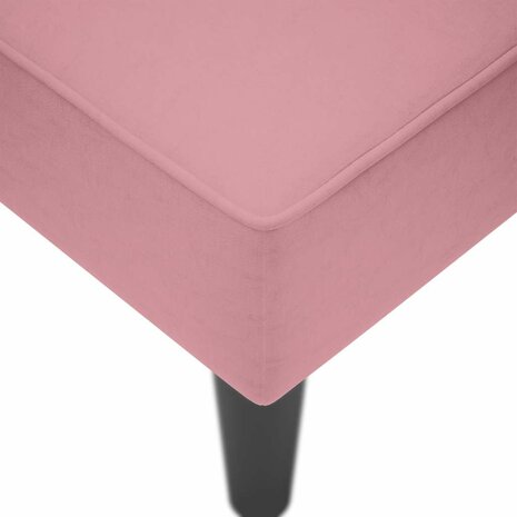 Chaise longue met rechterarmleuning fluweel roze 7