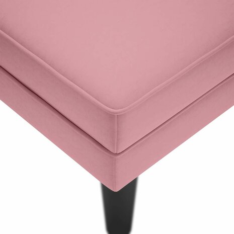Chaise longue met kussen en rechterarmleuning fluweel roze 7