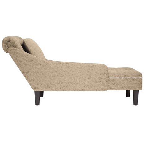 Chaise longue met kussen&rechterarmleuning kunstleer lichtgrijs 5