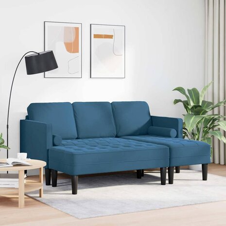 Bankstel 2 pcs Blauw 173 x 131 x 67 cm Fluweel 3