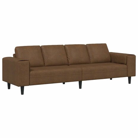 Bankstel Bruin Faux suede leer 2