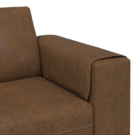 Bankstel Bruin Faux suede leer 7