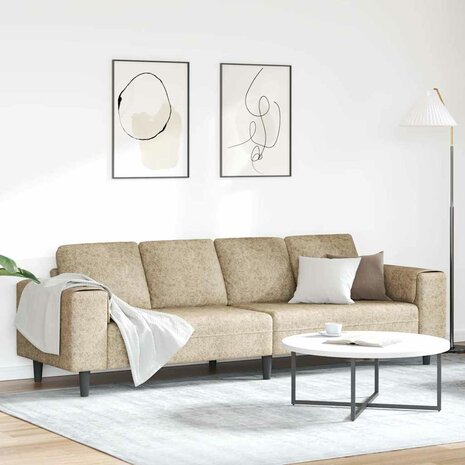 Bankstel Lichtgrijs Faux suede leer 1