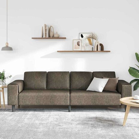 Bankstel Donkergrijs Faux suede leer 3