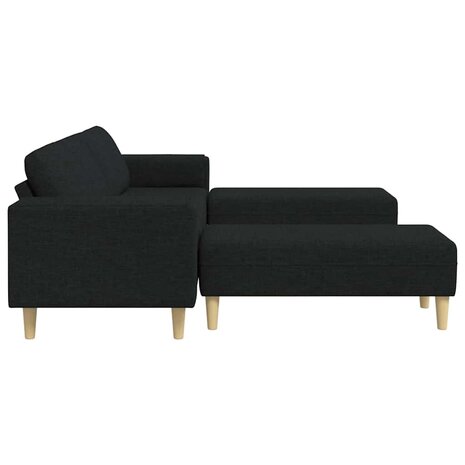 Bankstel 3 pcs Zwart Stof 5
