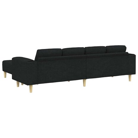 Bankstel 3 pcs Zwart Stof 6