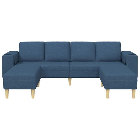 Bankstel 3 pcs Blauw Stof 4