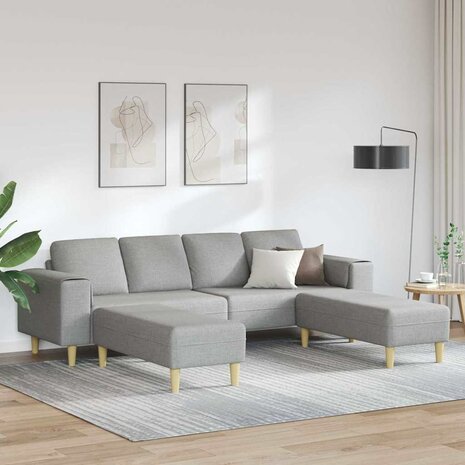 Bankstel 3 pcs Wolken grijs Stof 1