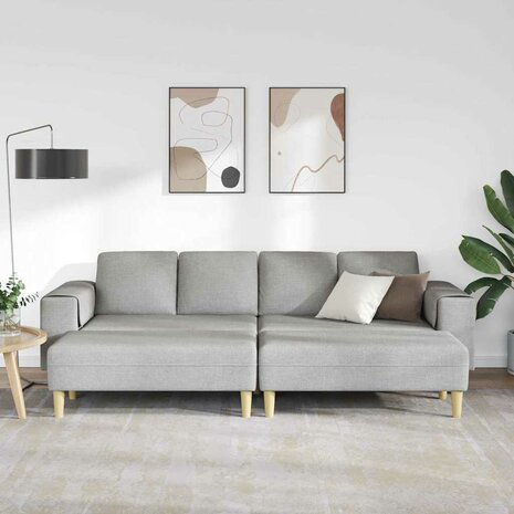 Bankstel 3 pcs Wolken grijs Stof 3