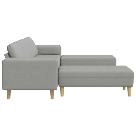 Bankstel 3 pcs Wolken grijs Stof 5