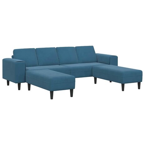 Bankstel 3 pcs Blauw Fluweel 2