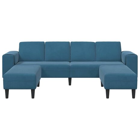 Bankstel 3 pcs Blauw Fluweel 4