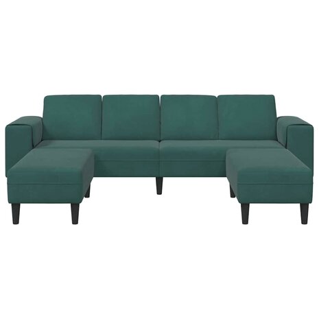 Bankstel 3 pcs Donkergroen Fluweel 4