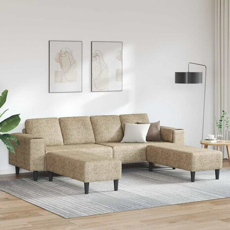 Bankstel 3 pcs Lichtgrijs Faux suede leer 1
