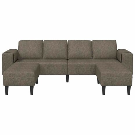 Bankstel 3 pcs Donkergrijs Faux suede leer 4